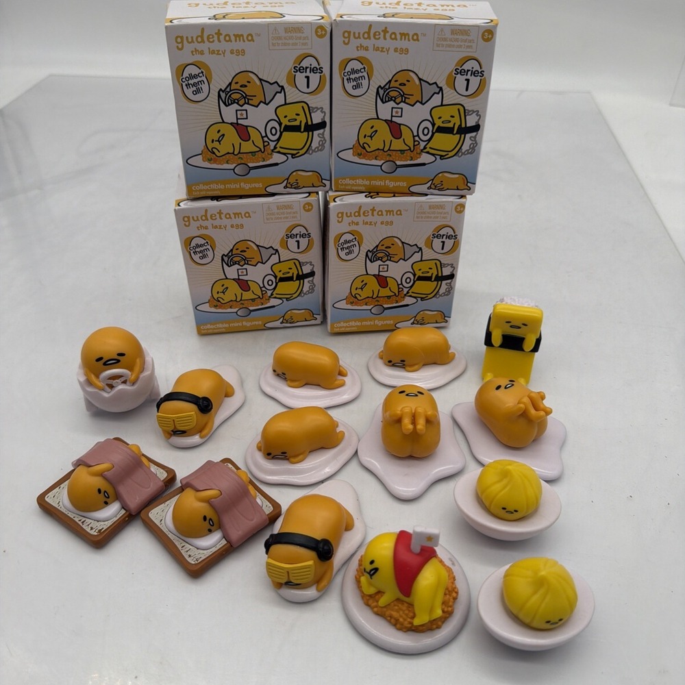 Lot Of Gudetama The Lazy Egg Collectible Plastic Mini Figurines